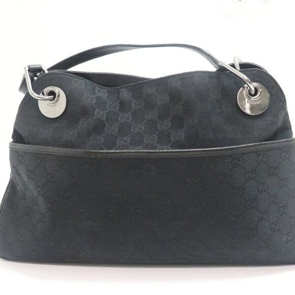 Gucci Shoulder Tote Bag GG Canvas 121023 G6307 Black - Picture 1 of 12